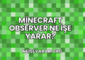 Minecraft Observer Ne İşe Yarar?