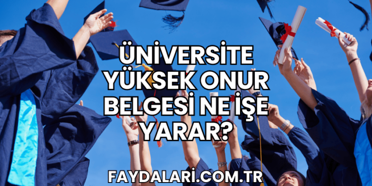 Üniversite Yüksek Onur Belgesi Ne İşe Yarar?