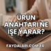 Ürün Anahtarı Ne İşe Yarar?