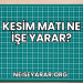 Kesim Matı Ne İşe Yarar?
