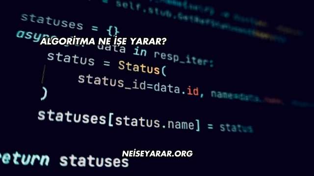 Algoritma Ne İşe Yarar?