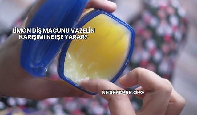Limon Diş Macunu Vazelin Karışımı Ne İşe Yarar?
