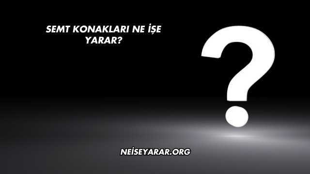 Semt Konakları Ne İşe Yarar?