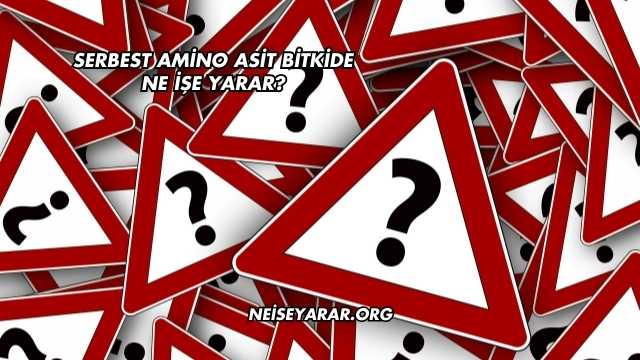 Serbest Amino Asit Bitkide Ne İşe Yarar?