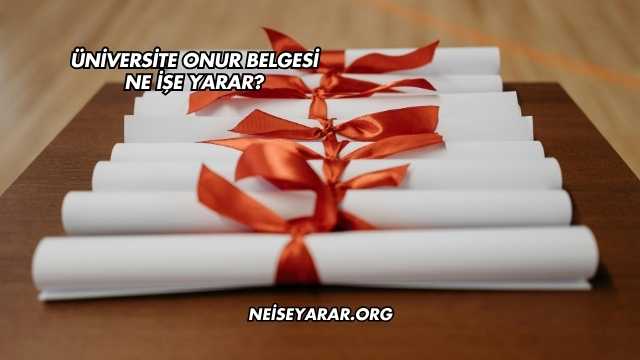 Üniversite Onur Belgesi Ne İşe Yarar?